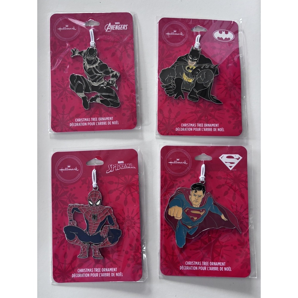 Hallmark Christmas Ornaments- Batman,Spider-Man,Superman,Batman,Black Panther